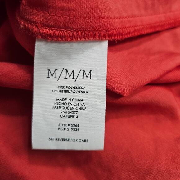 Cabi Coral Blouse Womens Medium Y Neck Lightweight Orange Career Sleeveless - Picture 7 of 12